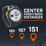 Bushnell Golf iON Edge GPS watch demonstration of center front/back distances.