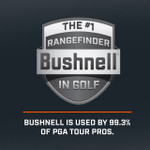 Bushnell Golf Tour V5 Shift laser rangefinder graphic of #1 rangefinder in golf, used by 99.3% of PGA tour pros.